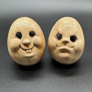 Vintage Ceramic Anthropomorphic Potatoes Salt and Pepper Shakers Kitsch